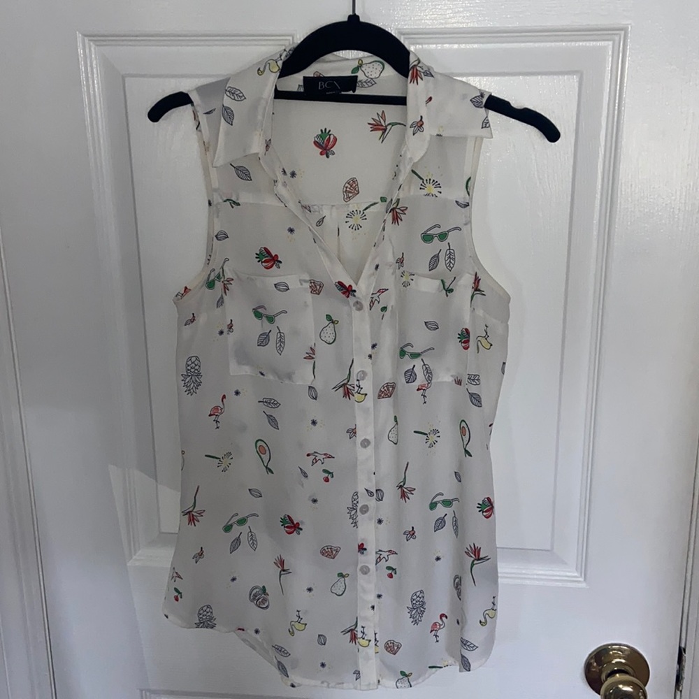 BCX tropical tank top blouse